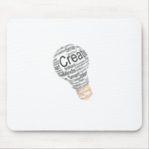 Glühlampe mit der Typografie, die Kreativität Mousepad