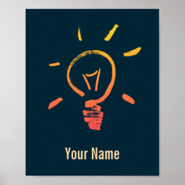 Glühlampe Retrolampe intelligenter Elektriker Poster