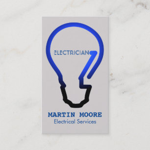 Glühlampeblau der Services des Elektrikers Visitenkarte