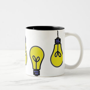Glühlampen-Ideen-Entwurf Zweifarbige Tasse