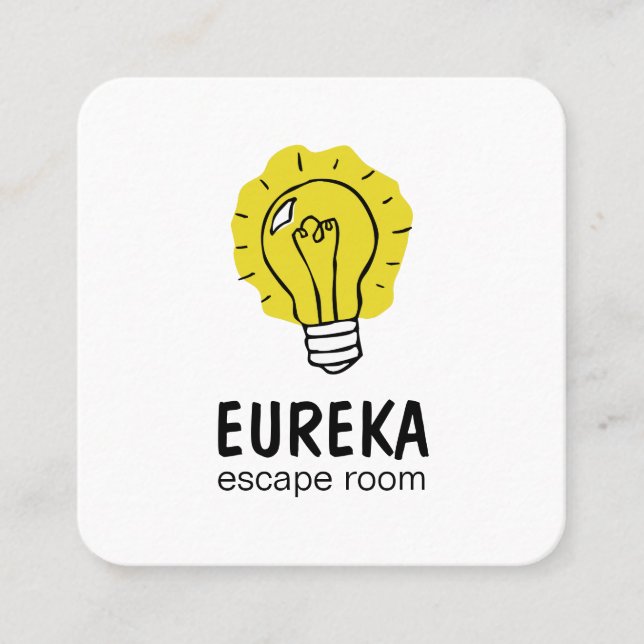 Glühlampenidee Quadratische Visitenkarte (Vorderseite)