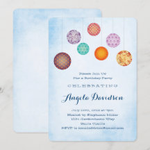 Glühpapier Laternen Blauer Geburtstag