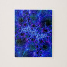 Glühstars | Fraktal in Blau und Weiß
