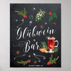 Gluhwein Bar Winter Weihnachtszeichen Poster