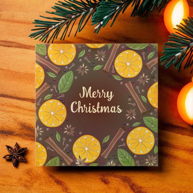 Glühwein, gewürzt karte (Christmas mulled wine spicy brown card)