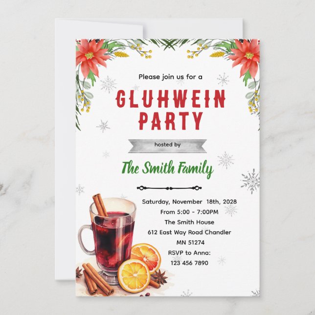 Gluhwein Party Christmas Party invitation (Devant)
