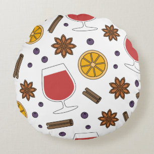 Glühwein Rundes Kissen