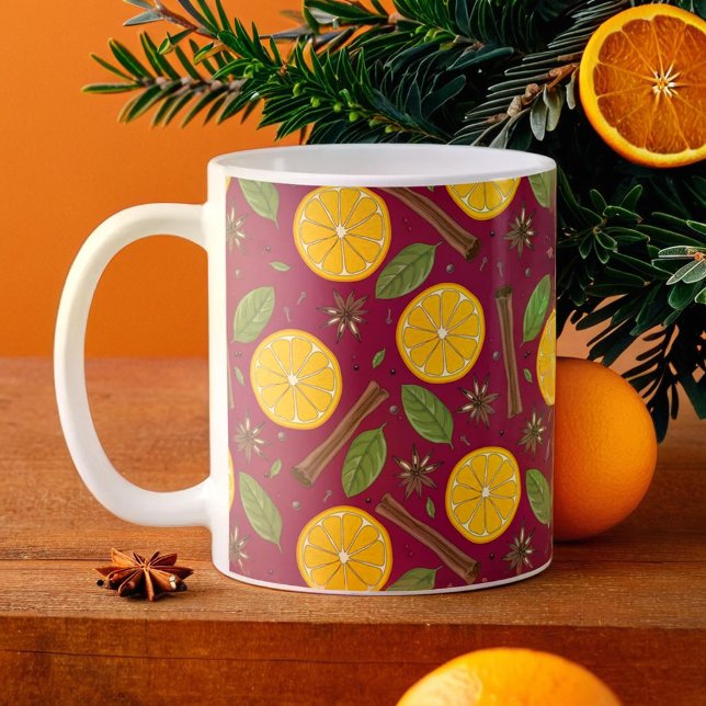 Glühwein, würzig kaffeetasse (Christmas mulled wine spicy burgundy coffee mug)