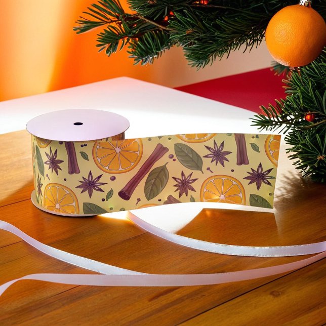 Glühwein, würzig satinband (Christmas mulled wine spicy yellow satin ribbon)