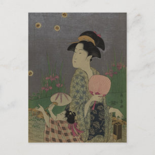 Glühwürmchen, 1793 (farbiger Holzschnitt) Postkarte