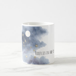 Glühwürmchen am Himmel Mond hoch oben Kaffeetasse