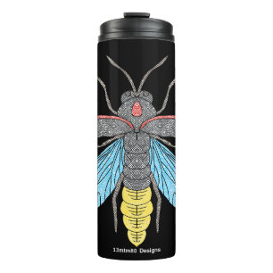 Glühwürmchen (schwarz einzeln) - Thermotumbler Thermosbecher