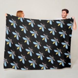 Glühwürmchen (schwarz) - Fleece-Decke Fleecedecke