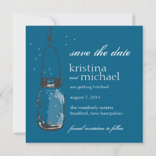 Glühwürmchen und Mason-Glas Save the Date