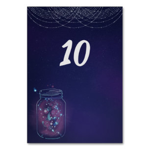 Glühwürmer in Gläsern Tischnummer