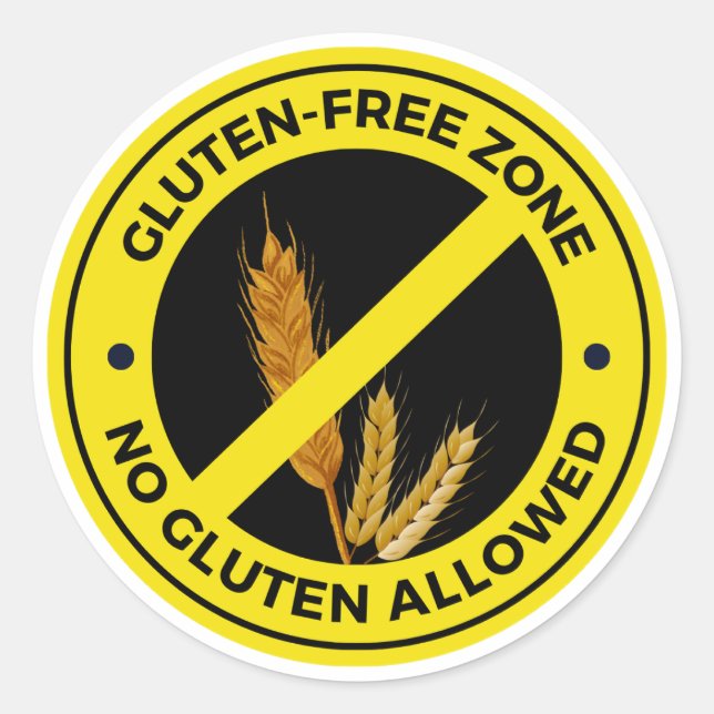 Glute, freie Zone - keine Glutenfreiheit - Klassis Runder Aufkleber (Vorderseite)
