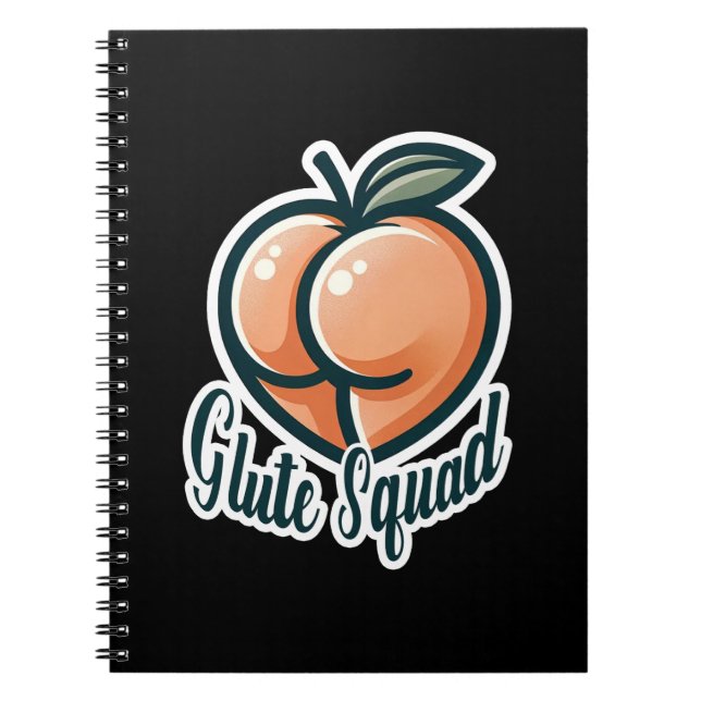 Glute Squad Peach Hintern Glutes Gym Fitness Notizblock (Vorderseite)