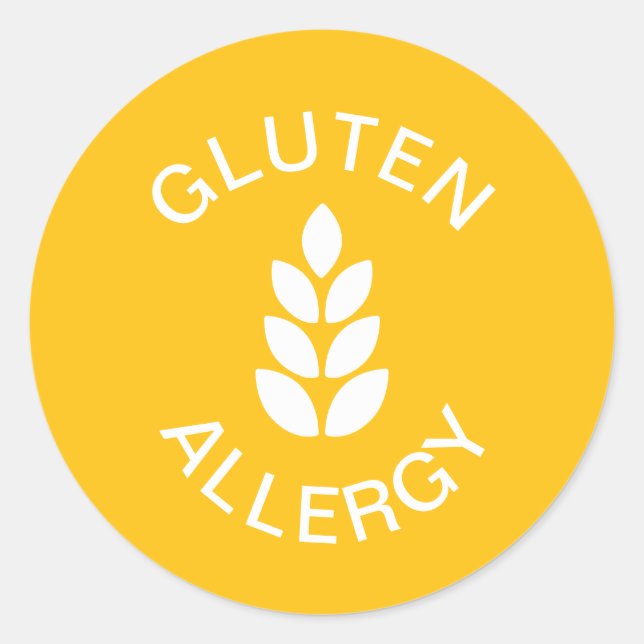 Gluten-Allergie-Warnung Runder Aufkleber (Vorderseite)