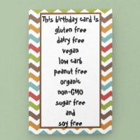 Gluten Dairy Sugar Soy Carb Free Funny Birthday