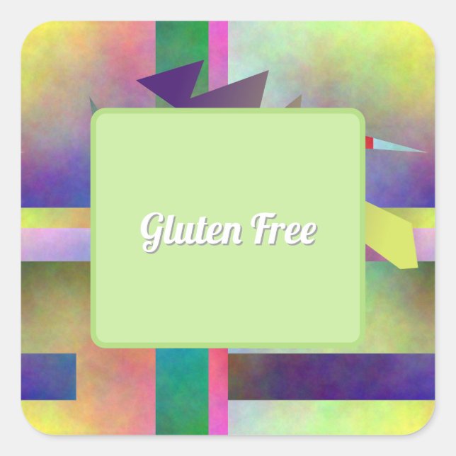 Gluten Free Food Abstract Pattern Party Quadratischer Aufkleber (Vorderseite)