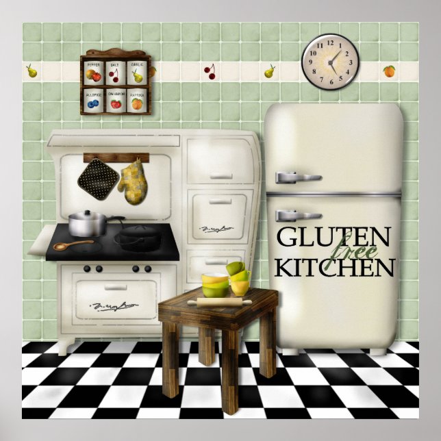 Gluten Free Kitchen Green Poster (Vorne)