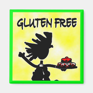 Gluten-Freier Whimsy Silhouette-Entwurf Magnet