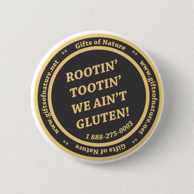 Gluten geben Slogan frei Button (Vorderseite)