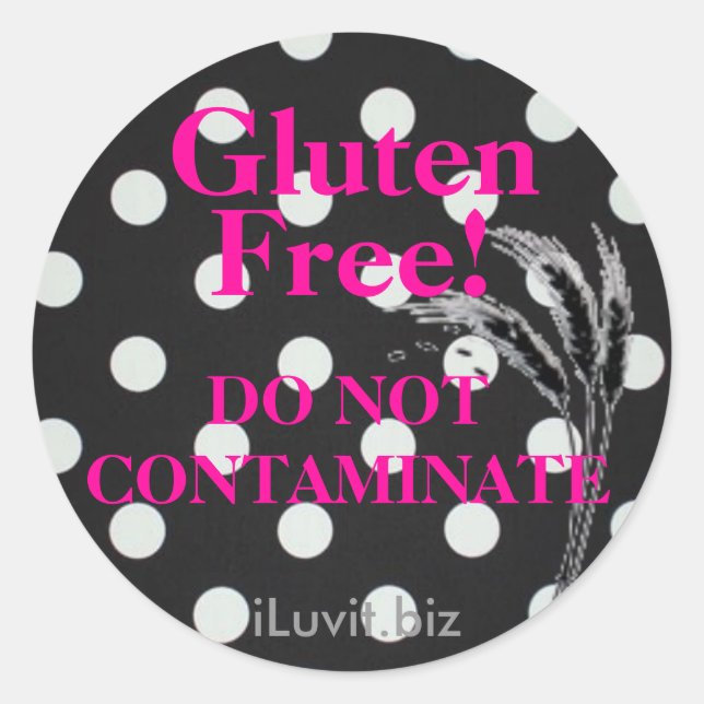 GLUTEN-KOSTENLOSE Aufkleber für die Celiac-Krankhe (Vorderseite)