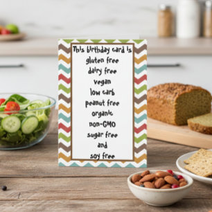 Gluten Milchzucker Soja Kohlenhydrat frei Lustiger Karte