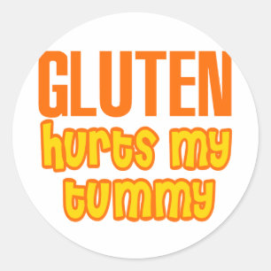 Gluten verletzt meinen Bauch Runder Aufkleber