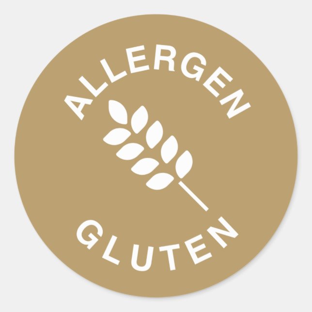 Glutenallergie Runder Aufkleber (Vorderseite)