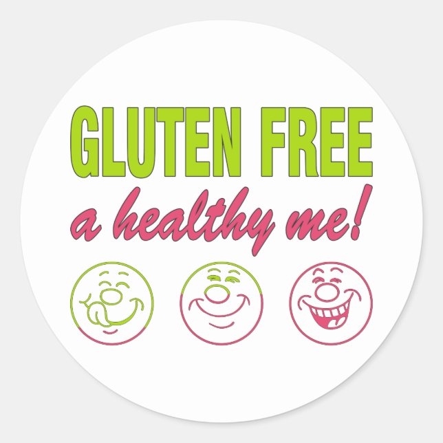 Glutenfrei ein gesundes Ich! Gluten Allergy Celiac Runder Aufkleber (Vorderseite)