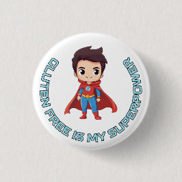 Glutenfrei ist meine Supermacht - Comic Hero Celia Button