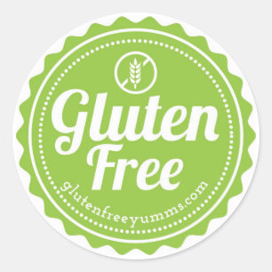 Glutenfrei mit Icon-Aufklebern - Grün Runder Aufkleber