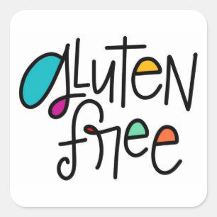 glutenfrei quadratischer aufkleber