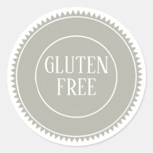 Glutenfreie Allergie Safe Bakery Gray Runder Aufkleber