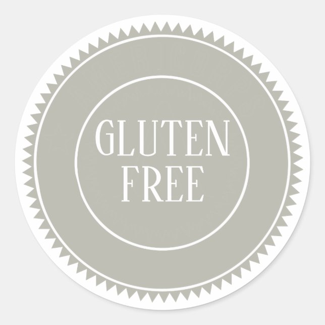 Glutenfreie Allergie Safe Bakery Gray Runder Aufkleber (Vorderseite)