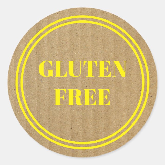 Glutenfreie Allergie Safe Kraft Papier Einfach gel Runder Aufkleber (Vorderseite)