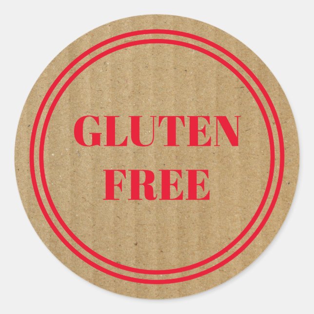 Glutenfreie Allergie Safe Kraft Papier Einfach rot Runder Aufkleber (Vorderseite)