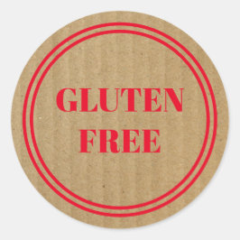 Glutenfreie Allergie Safe Kraft Papier Einfach rot Runder Aufkleber