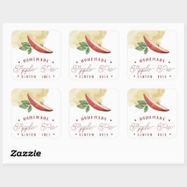 Glutenfreie Apple Pie Labels Quadratischer Aufkleber