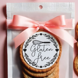 Glutenfreie Bäckerei Whisky & Wreath Black & White Runder Aufkleber
