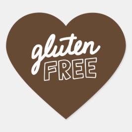 glutenfreie Br und weißes Typografie-Heftkleber Herz-Aufkleber