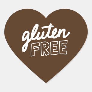 glutenfreie Br und weißes Typografie-Heftkleber Herz-Aufkleber