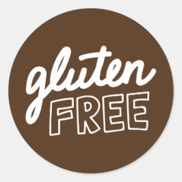 glutenfreie Brot- und Weißtypografie Runder Aufkleber