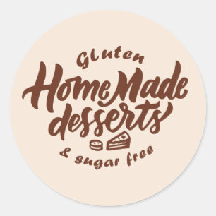 glutenfreie Desserts Wortart Runder Aufkleber