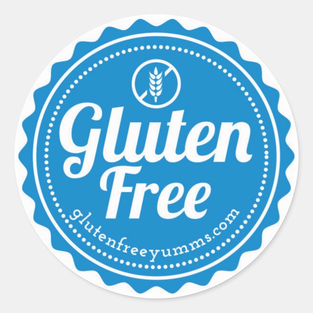 Glutenfreie Kleber / glutenfrei mit Icon -blau Runder Aufkleber (Vorderseite)