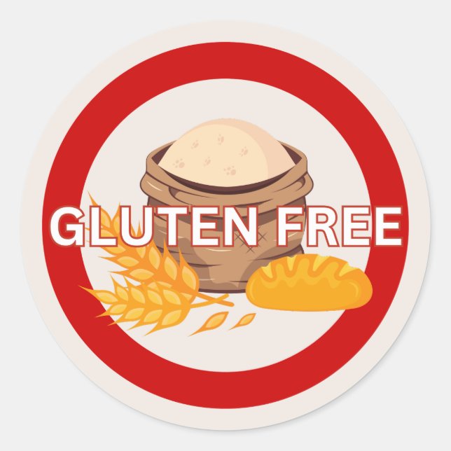 Glutenfreie Lebensmittelallergie Warnhinweis Klass Runder Aufkleber (Vorderseite)
