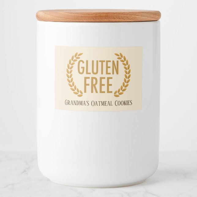 Glutenfreie Lebensmittelallergie Warnung bei kunde Lebensmitteletikett (Vorderseite)