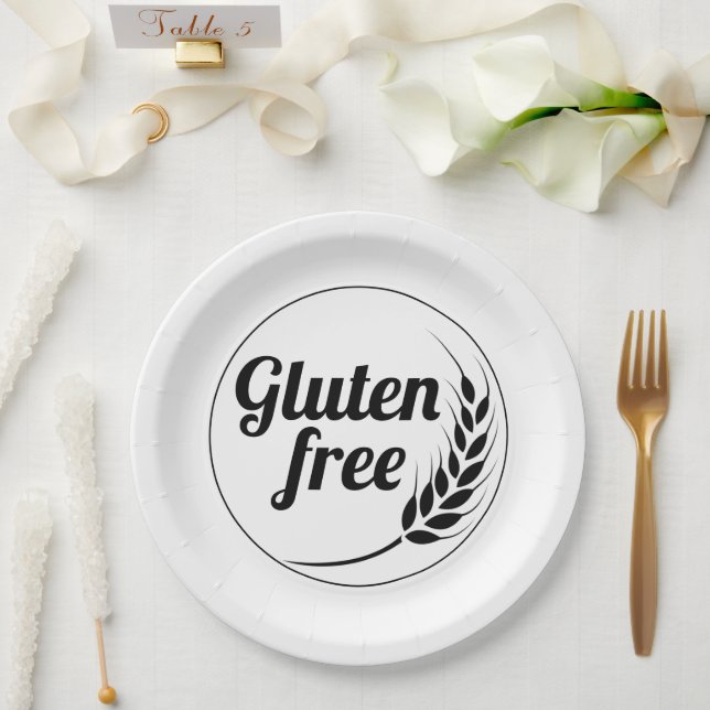 Glutenfreie Meldung Pappteller (Hochzeit)